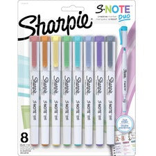 S-note Creative Markers, Assorted Ink Colors, Bullet/chisel Tip, White Barrel, 8/pack