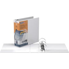 QuickFit Round Ring Unique Binder - 3" Binder Capacity - Letter - 8 1/2" x 11" Sheet Size - 600 Sheet Capacity - Round Ring Fastener(s) - 2 Internal Pocket(s) - Vinyl - White - Recycled - Print-transfer Resistant, Exposed Rivet, PVC-free - 1 Each