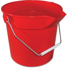 Impact Products 10-qt Deluxe Bucket - 10 quart - Alkali Resistant, Acid Resistant, Chemical Resistant, Heavy Duty, Spill Resistant, Handle, Comfortable, Embossed, Rugged - 10.3" x 10.6" - Polypropylene - Red - 12 / Carton