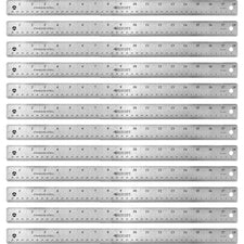 Westcott Stainless Steel Rulers - 18" Length 1" Width - 1/16, 1/32 Graduations - Metric, Imperial Measuring System - Stainless Steel - 12 / Box - Stainless Steel
