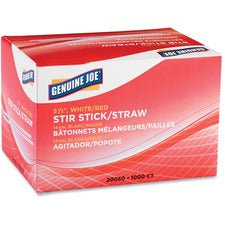 Genuine Joe 5-1/2" Plastic Stir Stick/Straws - 5.5" Length - Plastic - 40 / Carton - White