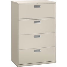 Brigade 600 Series Lateral File, 4 Legal/letter-size File Drawers, Light Gray, 36" X 18" X 52.5"