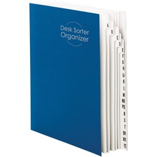 Deluxe Expandable Indexed Desk File/sorter, Reinforced Tabs, 20 Dividers, Alpha Index, Letter Size, Dark Blue Cover