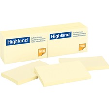Self-stick Notes, 3" X 5", Yellow, 100 Sheets/pad, 12 Pads/pack
