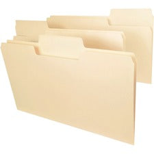 Supertab Top Tab File Folders, 1/3-cut Tabs: Assorted, Legal Size, 0.75" Expansion, 11-pt Manila, 100/box