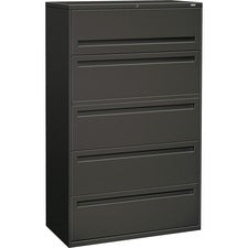 Brigade 700 Series Lateral File, 4 Legal/letter-size File Drawers, 1 File Shelf, 1 Post Shelf, Charcoal, 42" X 18" X 64.25"