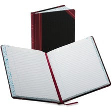 Account Record Book, Record-style Rule, Black/red/gold Cover, 9.25 X 7.31 Sheets, 300 Sheets/book