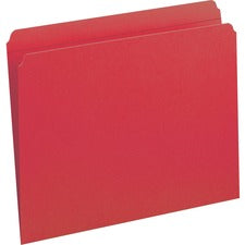 Reinforced Top Tab Colored File Folders, Straight Tabs, Letter Size, 0.75" Expansion, Red, 100/box