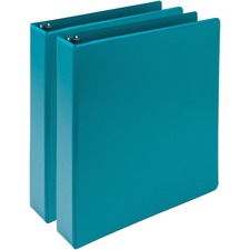 Earth's Choice Plant-based Economy Round Ring View Binders, 3 Rings, 1.5" Capacity, 11 X 8.5, Teal, 2/pack