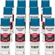 Rust-Oleum Industrial Choice Precision Line Marking Paint - 17 fl oz - 12 / Carton - Caution Blue