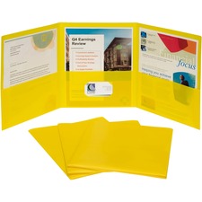 C-Line Letter Pocket Folder - 8 1/2" x 11" - 3 Internal Pocket(s) - Yellow - 1 Each