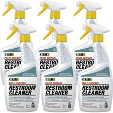 CLR Pro Industrial-Strength Restroom Daily Cleaner - Spray - 32 fl oz (1 quart) - 6 / Carton - Clear