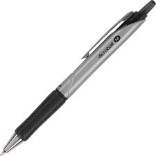 Acroball Pro Advanced Ink Ballpoint Pen, Retractable, Medium 1 Mm, Black Ink, Silver Barrel, Dozen