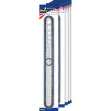 Helix Ruler - 30cm / 12" Graduations - Imperial, Metric Measuring System - Plastic - 10 / Box - Assorted