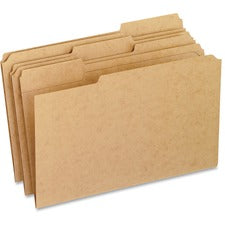 Dark Kraft File Folders With Double-ply Top, 1/3-cut Tabs: Assorted, Legal Size, 0.75" Expansion, Brown, 100/box