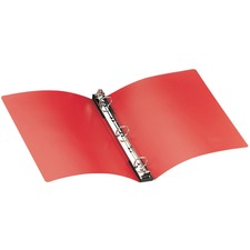 Hanging Storage Flexible Non-view Binder With Round Rings, 3 Rings, 1" Capacity, 11 X 8.5, Red