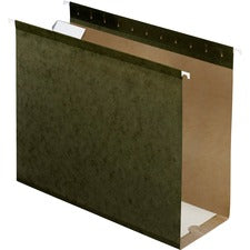 Extra Capacity Reinforced Hanging File Folders With Box Bottom, 4" Capacity, Letter Size, 1/5-cut Tabs, Green, 25/box