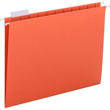 Colored Hanging File Folders With 1/5 Cut Tabs, Letter Size, 1/5-cut Tabs, Orange, 25/box