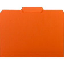 Interior File Folders, 1/3-cut Tabs: Assorted, Letter Size, 0.75" Expansion, Orange, 100/box