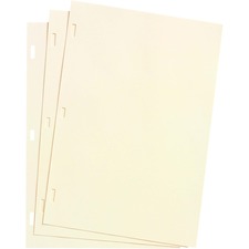 Wilson Jones Plain Ledger Paper - 28 lb - Letter - 8.50" x 11" Sheet Size - 3 x Holes - Ivory - Ivory Sheet(s) - 100 / Box