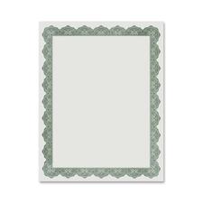 Parchment Paper Certificates, 8.5 X 11, Optima Green With White Border, 25/pack