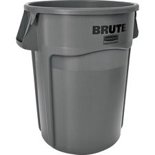 Vented Round Brute Container, 44 Gal, Plastic, Gray