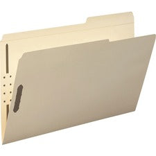 Top Tab Fastener Folders, Guide-height 2/5-cut Tabs, 0.75" Expansion, 2 Fasteners, Legal Size, 11-pt Manila, 50/box