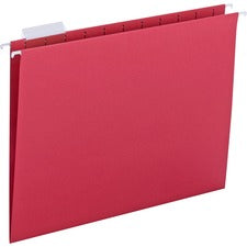 Colored Hanging File Folders With 1/5 Cut Tabs, Letter Size, 1/5-cut Tabs, Red, 25/box