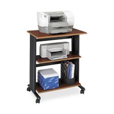 Muv Three Level Machine Cart/printer Stand, Engineered Wood, 3 Shelves, 29.5" X 20" X 35", Cherry/black