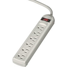 Power Strip, 6 Outlets, 6 Ft Cord, Platinum