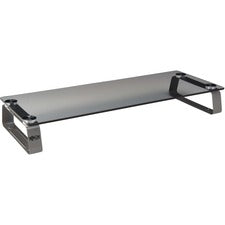 Universal Glass-top Monitor Riser, 22" X 8" X 3", Clear, Supports 3.9 Lbs