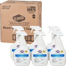 Clorox Healthcare Bleach Germicidal Cleaner - Ready-To-Use Spray - 32 fl oz (1 quart) - Bottle - 6 / Carton - White, Clear