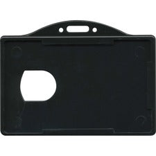 Id Card Holders, Horizontal, Black 3.68" X 2.38" Holder, 3.38" X 2.13" Insert, 25/pack