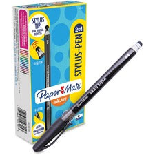 Inkjoy 100 Ballpoint Pen/stylus, Stick, Medium 1 Mm, Black Ink, Black Barrel, Dozen