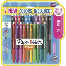 Inkjoy Gel Pen, Retractable, Medium 0.7 Mm, Assorted Ink And Barrel Colors, 22/pack