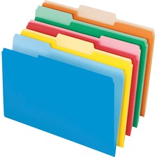 Interior File Folders, 1/3-cut Tabs: Assorted, Legal Size, Assorted Colors, 100/box
