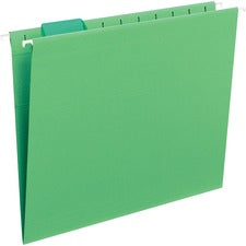 Colored Hanging File Folders With 1/5 Cut Tabs, Letter Size, 1/5-cut Tabs, Green, 25/box