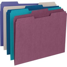 Colored File Folders, 1/3-cut Tabs: Assorted, Letter Size, 0.75" Expansion, Assorted: Gray/maroon/navy/purple/teal, 100/box