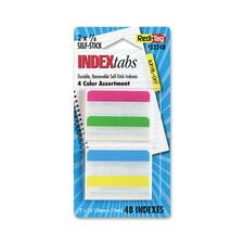 Write-on Index Tabs, 1/5-cut, Assorted Colors, 2" Wide, 48/pack