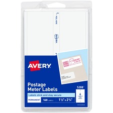 Postage Meter Labels For Pitney-bowes Postage Machines, 1.5 X 2.75, White, 4/sheet, 40 Sheets/pack, (5288)