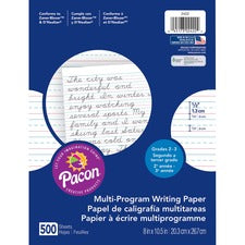 Multi-program Handwriting Paper, 16 Lb, 1/2" Short Rule, One-sided, 8 X 10.5, 500/pack