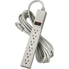 Power Strip, 6 Outlets, 15 Ft Cord, Platinum