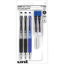 207 Mechanical Pencil With Lead And Eraser Refills, 0.7 Mm, Hb (#2), Black Lead, Assorted Barrel Colors, 3/set