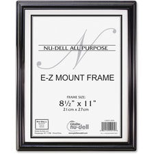 Ez Mount Document Frame With Trim Accent And Plastic Face, Plastic, 8.5 X 11 Insert, Black