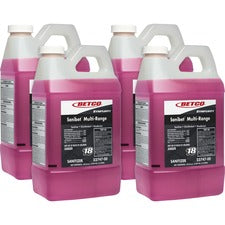 Betco SYMPLICITY SANIBET Multi-Range Sanitizer - Concentrate Liquid - 67.6 fl oz (2.1 quart) - 4 / Carton - Pink