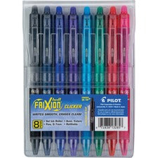 Frixion Clicker Erasable Gel Pen, Retractable, Fine 0.7 Mm, Assorted Ink And Barrel Colors, 8/pack