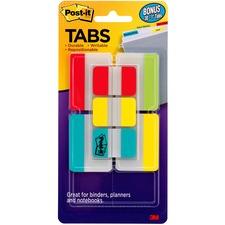 Plain Solid Color Tabs Value Pack, (66) 1/5-cut 1" Wide, (48) 1/3-cut 2" Wide, Assorted Colors And Sizes, 114/pack