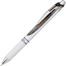 Energel Rtx Gel Pen, Retractable, Fine 0.5 Mm Needle Tip, Black Ink, White/black Barrel