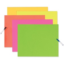 Neon Color Poster Board, 22 X 28, Lemon, Lime, Orange, Pink, Red, 25/carton