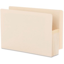 Manila End Tab File Pockets, 3.5" Expansion, Legal Size, Manila, 25/box